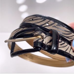 80’s Liz Claiborne Zebra Print Skinny Belt